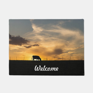 Cattle Sunset Silhouette Deurmat