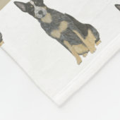 Cattledog Heeler (Blauw Zwart Tan) Roze & Wit Fleece Deken (Hoek)
