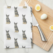 Cattledog Heeler (Blue Black Tan) Theedoek (Quarter Fold)