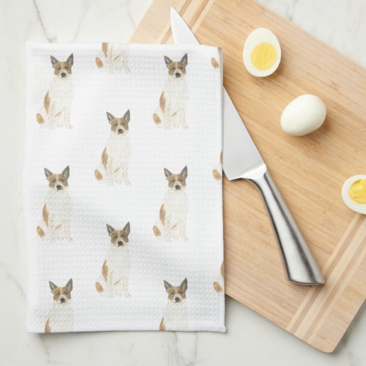 Cattledog Heeler (Red White) Theedoek (Quarter Fold)