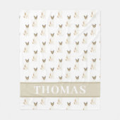 Cattledog Heeler (Rood Wit) Roze & Wit Fleece Deken (Voorkant)