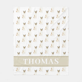 Cattledog Heeler (Rood Wit) Roze & Wit Fleece Deken