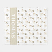 Cattledog Heeler (Rood Wit) Roze & Wit Fleece Deken (Voorkant (Horizontaal))