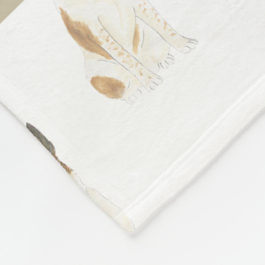 Cattledog Heeler (Rood Wit) Roze & Wit Fleece Deken (Hoek)