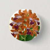 Cattleya Guttata Leopoldii  Lindenia Orchid Ronde Button 3,2 Cm (Voorkant)