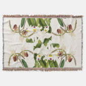 Cattleya Lady Slipper Orchid Flowers Throw Blanket Deken (Voorkant)