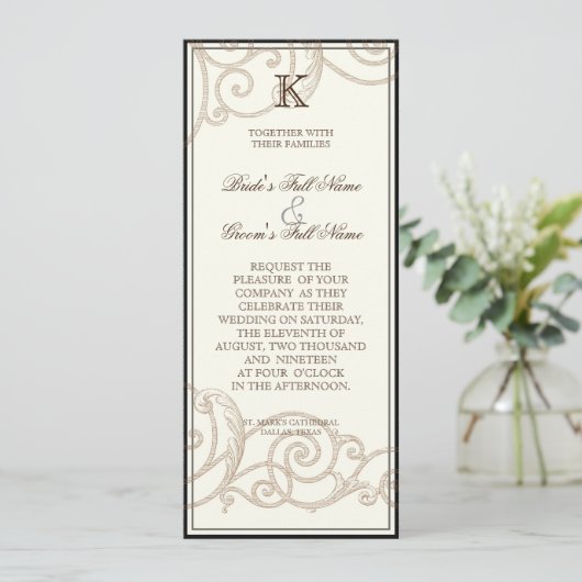 Cattleya Orchid Black Cream - Weddenschap Kaart (Staand voorkant)