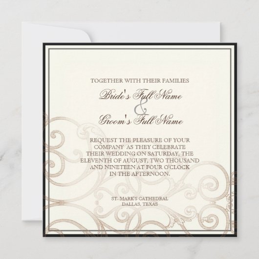 Cattleya Orchid Cream Black - Weddenschap Kaart (Voorkant)