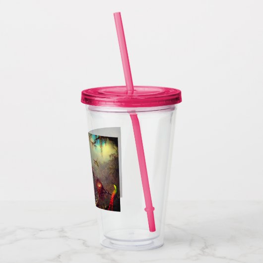 Cattleya Orchid en drie kolibries kop Acryl Drinkbeker (Links)