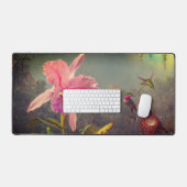 Cattleya Orchid en drie kolibries kop Bureaumat (Keyboard & Muis)