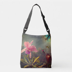 Cattleya Orchid en drie kolibries kop Crossbody Tas