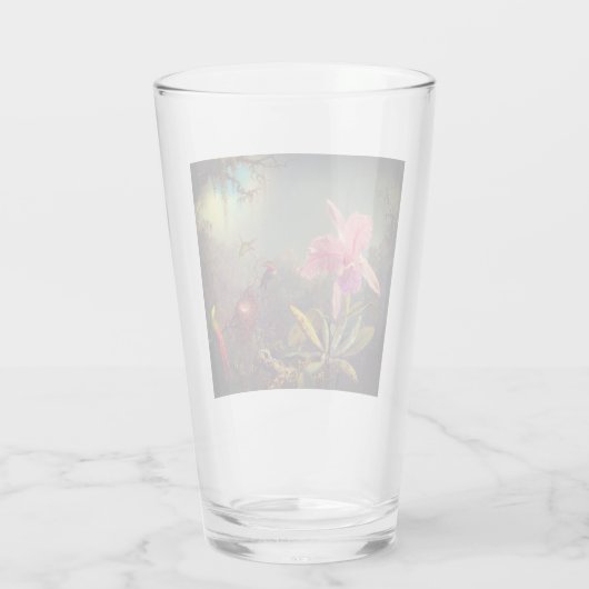 Cattleya Orchid en drie kolibries kop Glas (Achterkant)