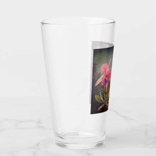 Cattleya Orchid en drie kolibries kop Glas (Rechts)