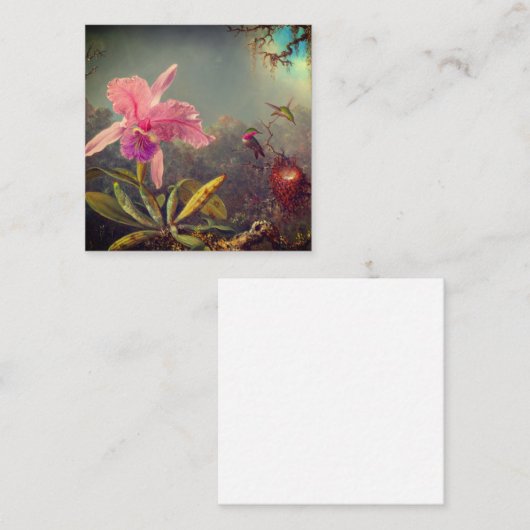 Cattleya Orchid en drie kolibries kop Informatiekaartje (Voorkant / Achterkant)