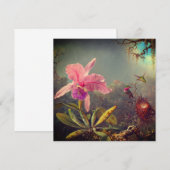 Cattleya Orchid en drie kolibries kop Kaart (Voorkant / Achterkant)