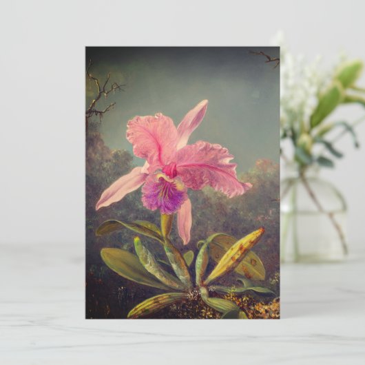 Cattleya Orchid en drie kolibries kop Kaart (Staand voorkant)