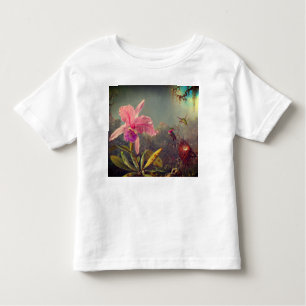 Cattleya Orchid en drie kolibries kop Kinder Shirts