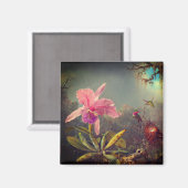 Cattleya Orchid en drie kolibries kop Magneet (Voorkant / Achterkant)