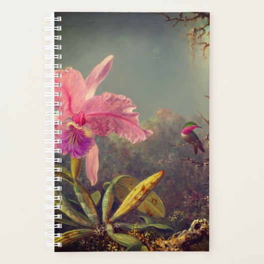 Cattleya Orchid en drie kolibries kop Planner (Voorkant)