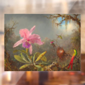 Cattleya Orchid en drie kolibries kop Raamsticker (Vel 2)