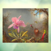 Cattleya Orchid en drie kolibries kop Raamsticker (Vel 3)