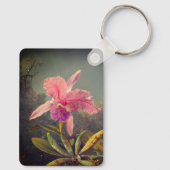 Cattleya Orchid en drie kolibries kop Sleutelhanger (Achterkant)