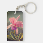 Cattleya Orchid en drie kolibries kop Sleutelhanger (achterkant)