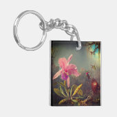 Cattleya Orchid en drie kolibries kop Sleutelhanger (Voorkant Links)