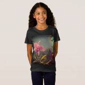 Cattleya Orchid en drie kolibries kop T-shirt (Voorkant volledig)