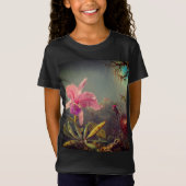 Cattleya Orchid en drie kolibries kop T-shirt (Voorkant)
