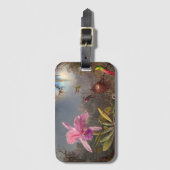 Cattleya Orchid en drie kolibries op kop Bagagelabel (Voorkant (verticaal))