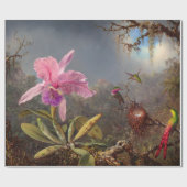 Cattleya Orchid en drie kolibries op kop Cadeaupapier (Vlak)