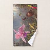 Cattleya Orchid en drie kolibries op kop Handdoek (Handdoek)