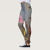Cattleya Orchid en drie kolibries op kop Leggings (Links)