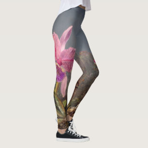 Cattleya Orchid en drie kolibries op kop Leggings
