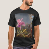 Cattleya Orchid en drie kolibries op kop T-shirt (Voorkant)