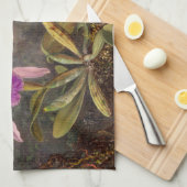 Cattleya Orchid en drie kolibries op kop Theedoek (Quarter Fold)