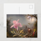 Cattleya Orchid en Three Hummingbird Briefkaart (Voorkant / Achterkant)