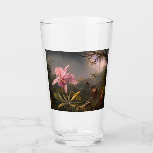 Cattleya Orchid en Three Hummingbird (Heade) Glas (Voorkant)
