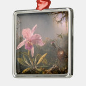 Cattleya Orchid en Three Hummingbird (Heade) Metalen Ornament (Links)