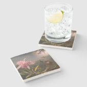 Cattleya Orchid en Three Hummingbird (Heade) Stenen Onderzetter (Zijkant)