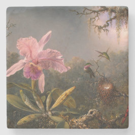 Cattleya Orchid en Three Hummingbird (Heade) Stenen Onderzetter