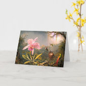 Cattleya Orchid en Three Hummingbird Kaart (Gele Bloem)