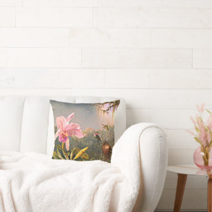 Cattleya Orchid en Three Hummingbird Kussen