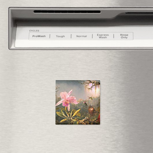 Cattleya Orchid en Three Hummingbird Magneet (Insitu (Vaatwasser))