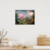 Cattleya Orchid en Three Hummingbird Poster (Keuken)
