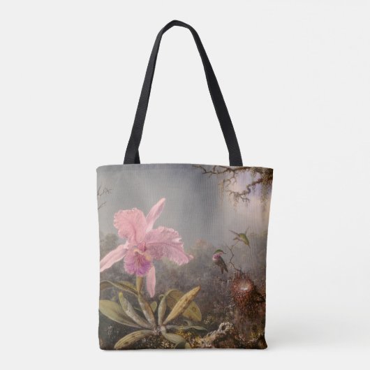 Cattleya Orchid en Three Hummingbird Tote Bag (Achterkant)