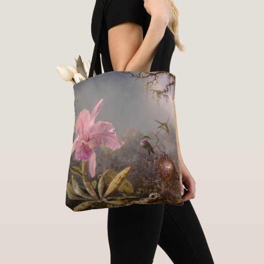 Cattleya Orchid en Three Hummingbird Tote Bag (Dichtbij)