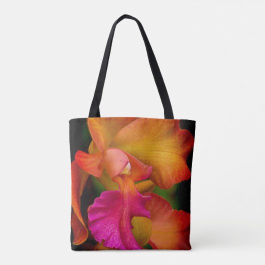 Cattleya Orchid Portrait Tote Bag (Achterkant)