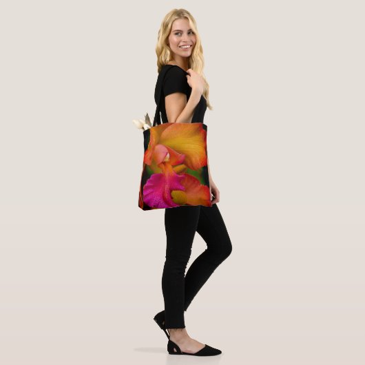 Cattleya Orchid Portrait Tote Bag (Op model)